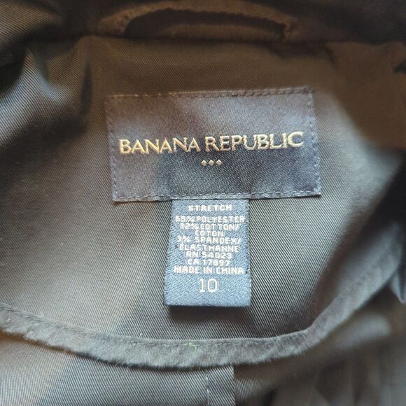 Banana Republic Jacket Blazer Womens 10 Black Tie Waist Stretch Preppy - Picture 5 of 6